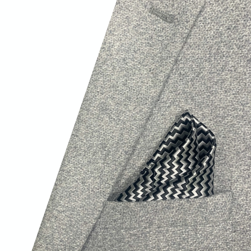 Stříbrno - černý kapesník Wave 