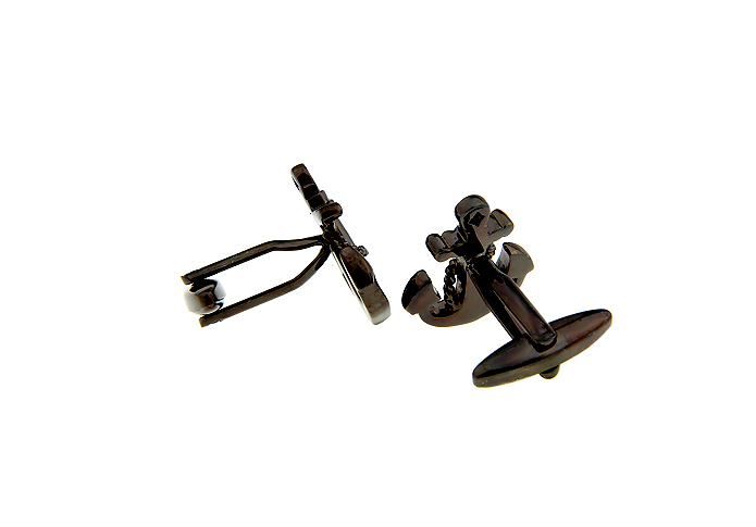 Manžetové knoflíčky Kotva s řetězem tmavá 