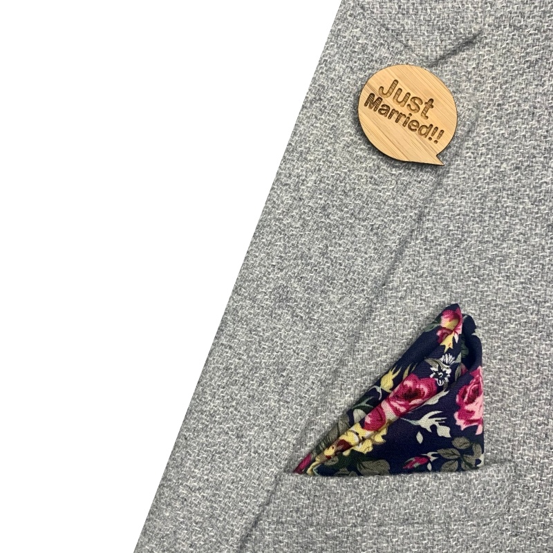 Dřevěná brož Just Married!!