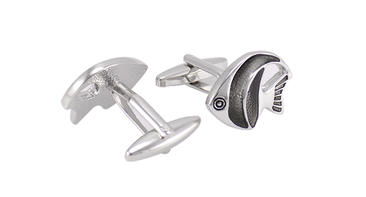 Manžetové knoflíčky Tropické ryby černé  