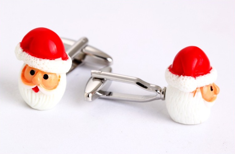 Manžetové knoflíčky Santa Claus hlava  