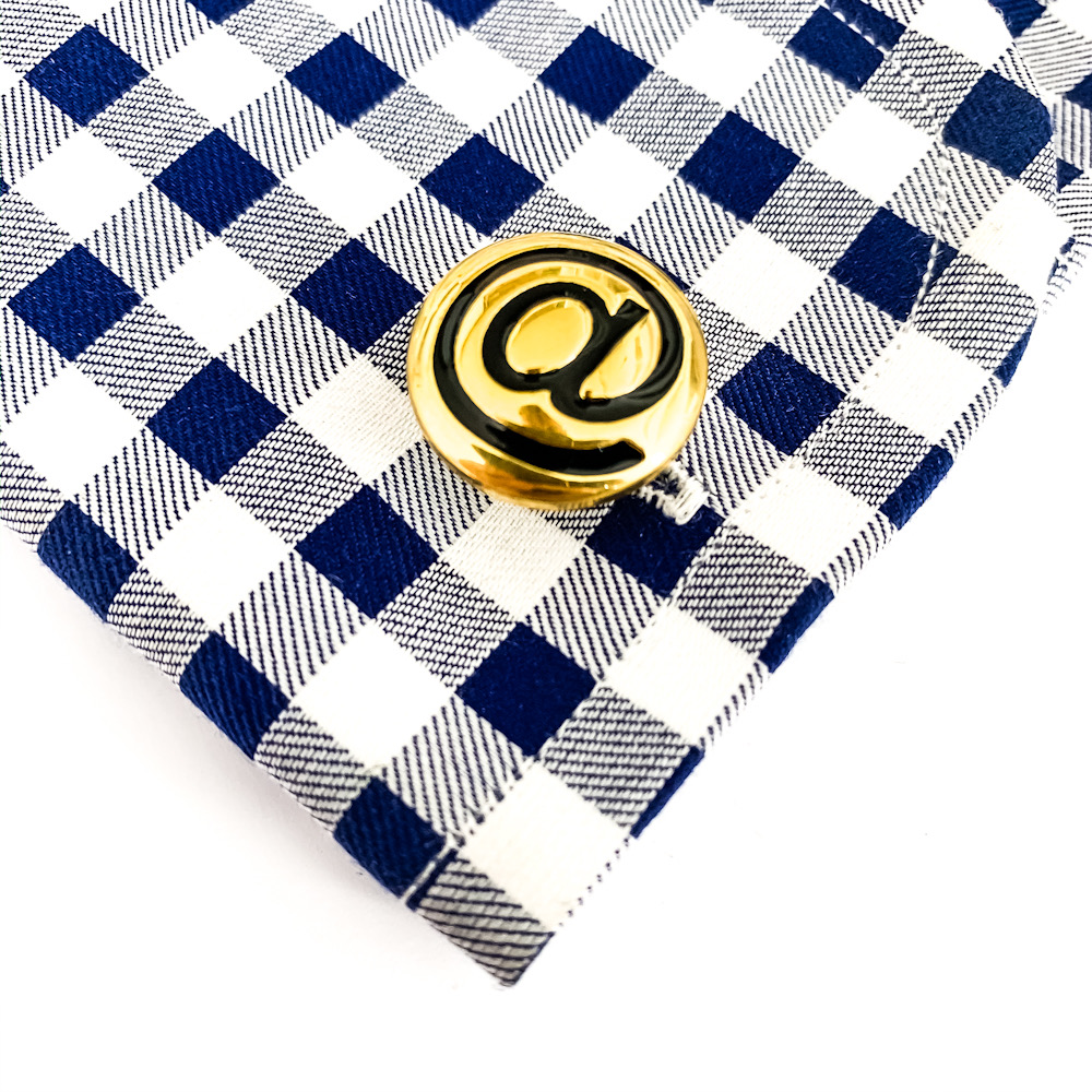 Manžetové knoflíčky Zavináč @ - zlatý 