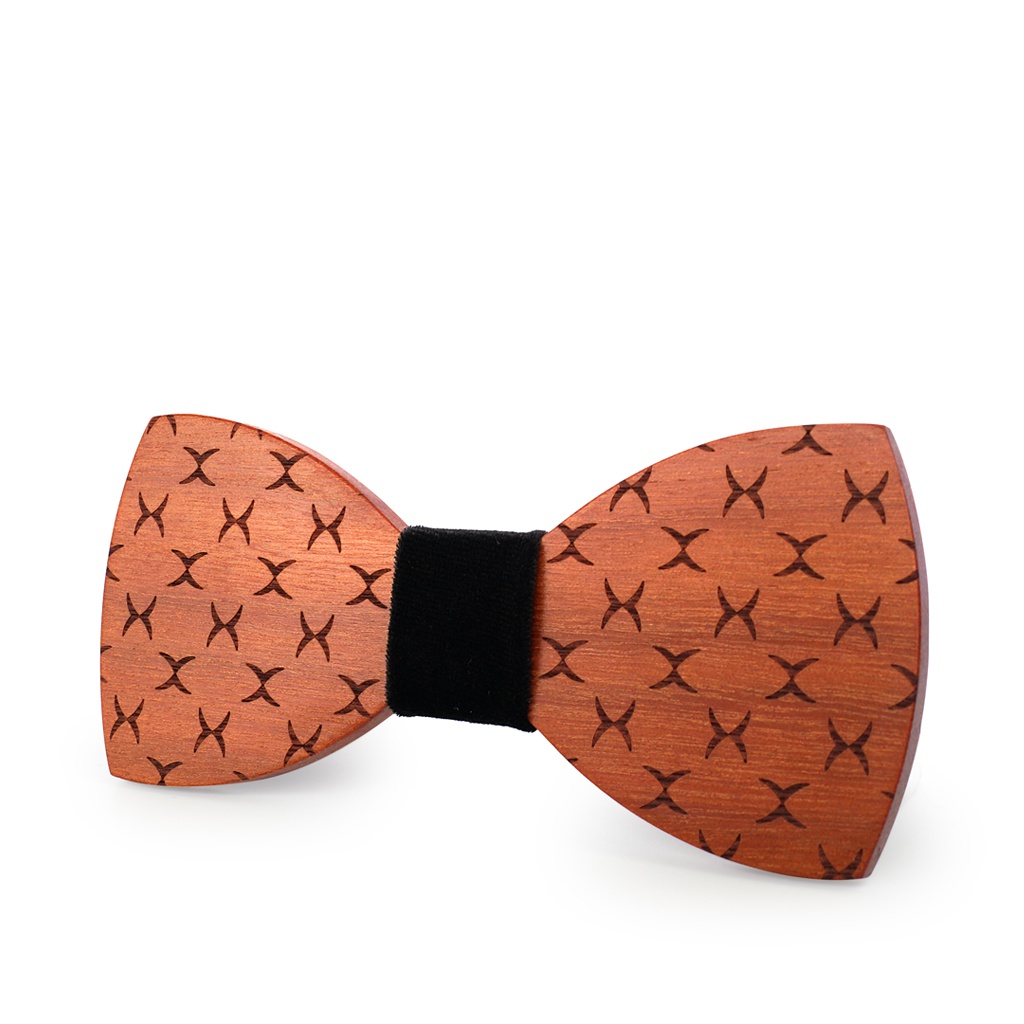 Dřevěný pánský motýlek Mahoosive Spider - semiš 