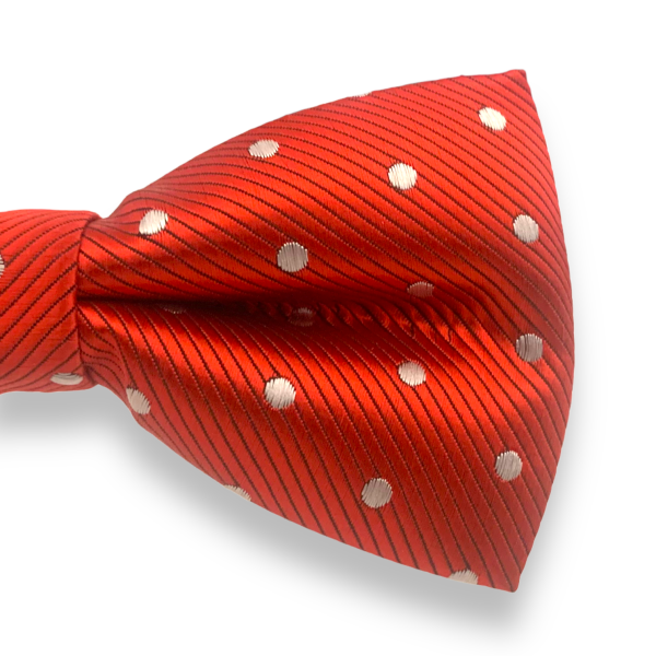 Červený motýlek Silver dot 