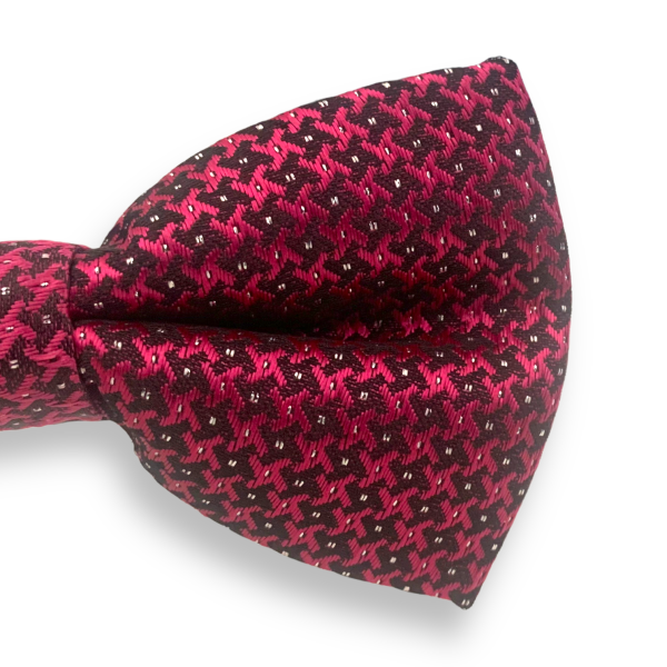 Motýlek Houndstooth - růžový 