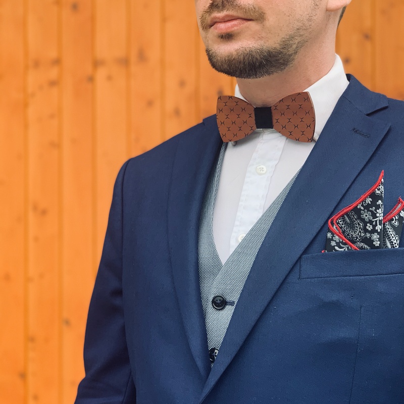 Černo - stříbrný kapesník do saka Abstrakt