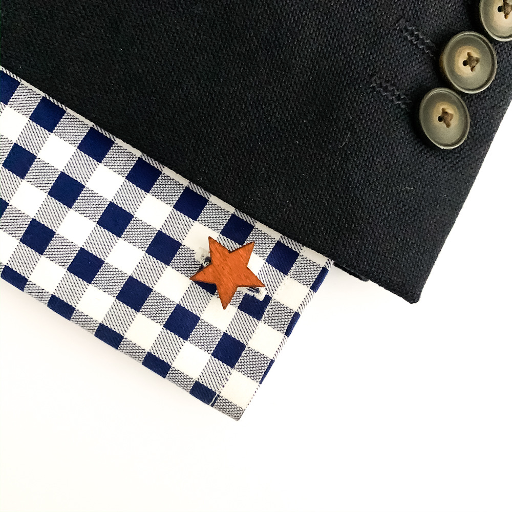 Dřevěné manžetové knoflíčky Hvězda 