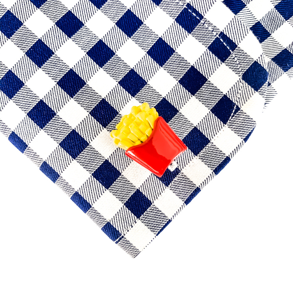 Manžetové knoflíčky Hamburger a hranolky 