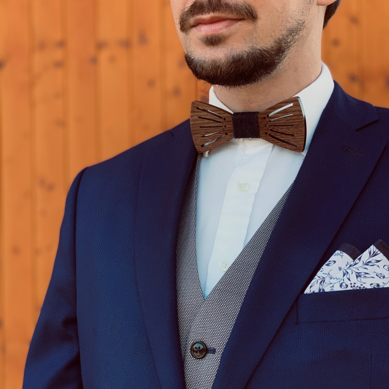 Dřevěný pánský motýlek Cross Denim 