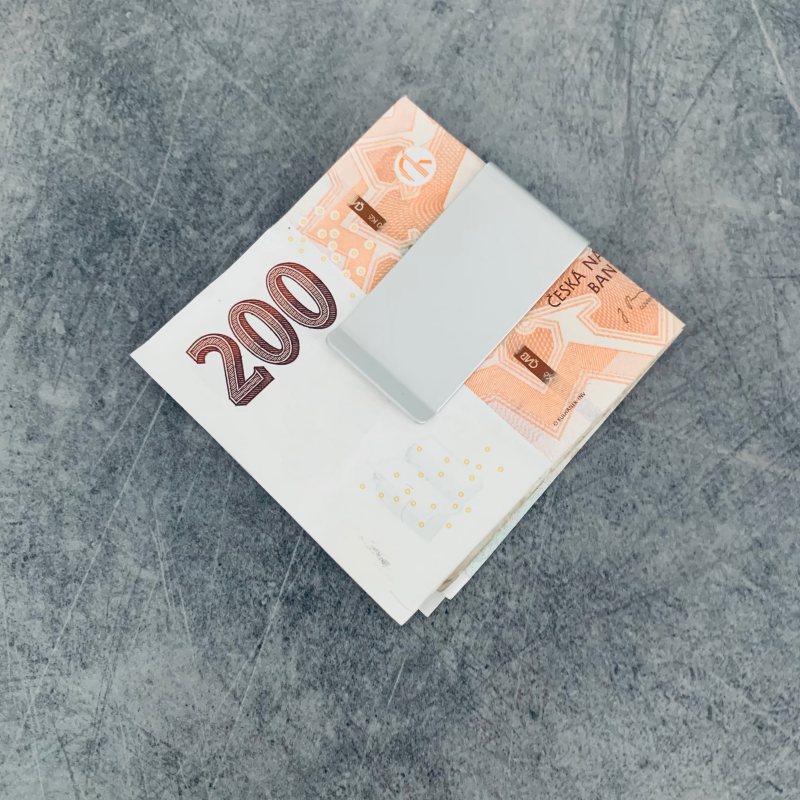 Stříbrná spona na peníze