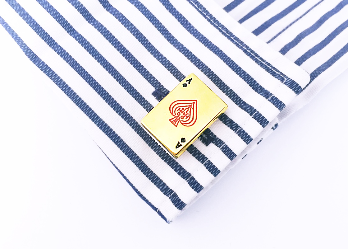 Manžetové knoflíčky zlaté Pikové eso 