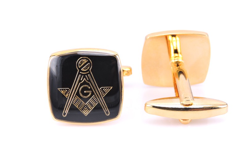 Manžetové knoflíčky Zednářský symbol zlatý 
