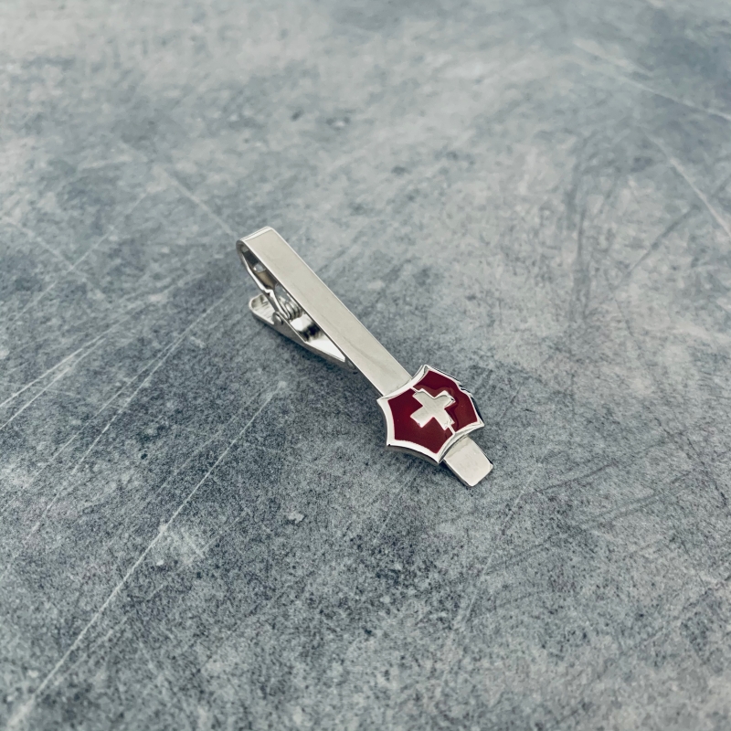 Spona na kravatu Švýcarský kříž červený 