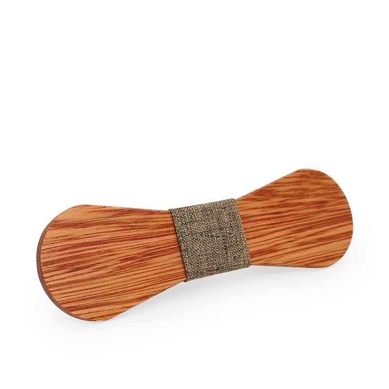 Dřevěný pánský motýlek Mahoosive Lollipop - hnědý