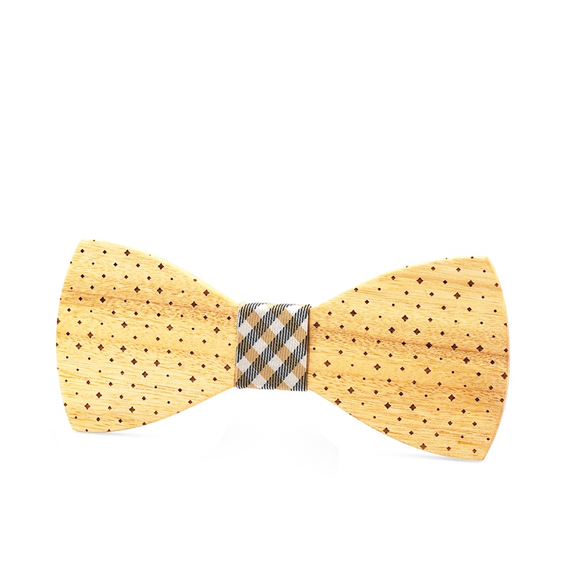 Dřevěný pánský motýlek Mahoosive Night sky - check I. 