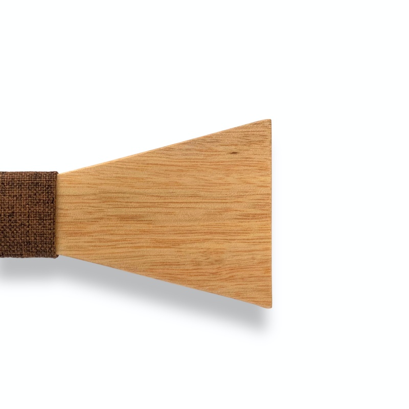 Dřevěný pánský motýlek Mahoosive Premier - hnědý 