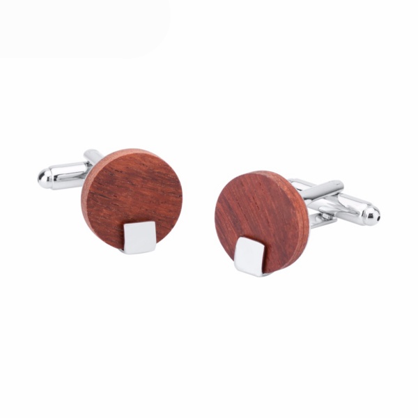 Manžetové knoflíčky Wood round clip 