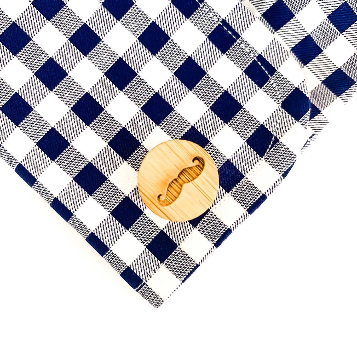 Dřevěný set - motýlek, manžetky + spona na kravatu Knírek