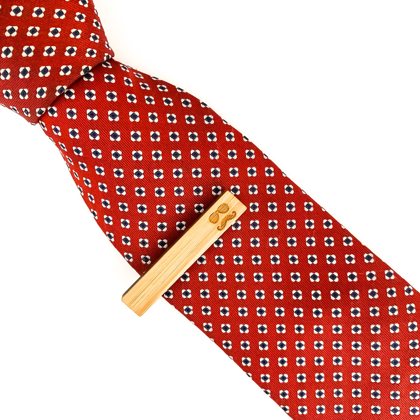 Dřevěný set - motýlek, manžetky + spona na kravatu Gentleman