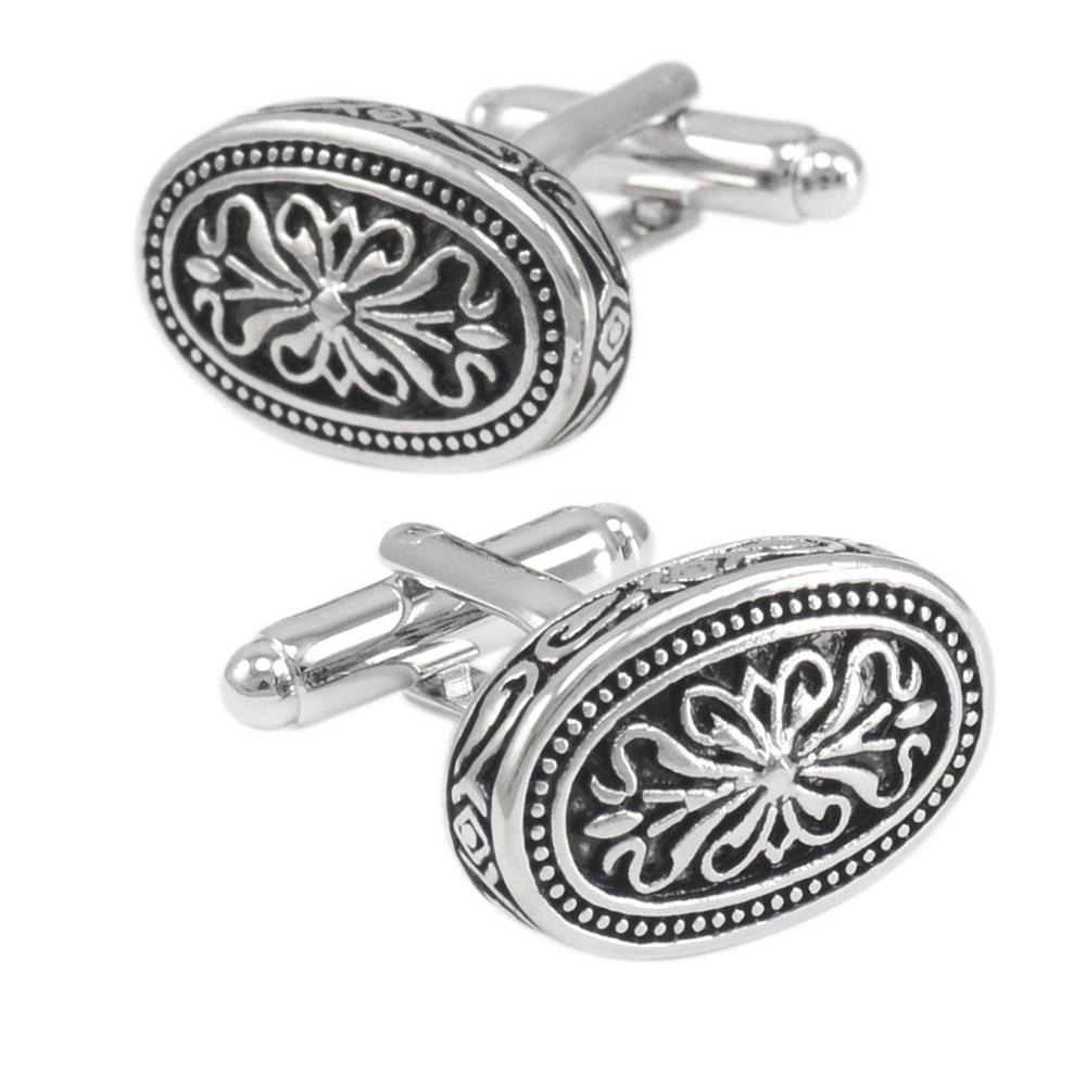 Manžetové knoflíčky Black vintage ovál 