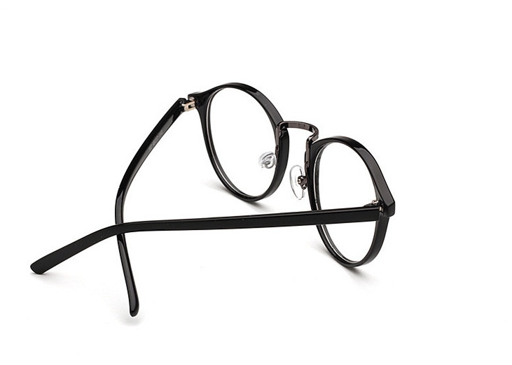 Lesklé černé čiré brýle Retro Vintage 