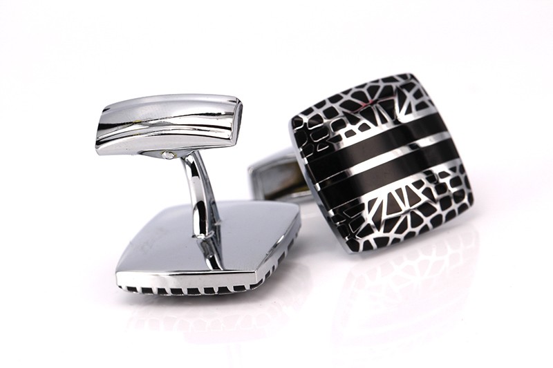 Manžetové knoflíčky Two black stripes 