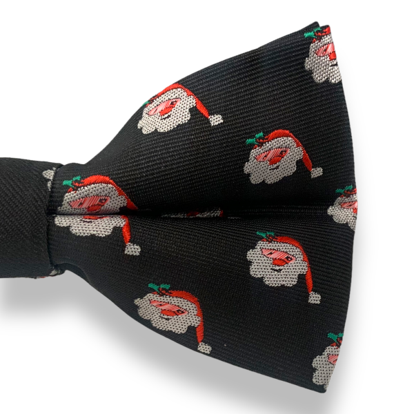 Černý vánoční motýlek Santa Claus 