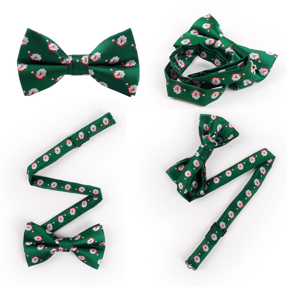 Zelený vánoční motýlek Santa Claus 