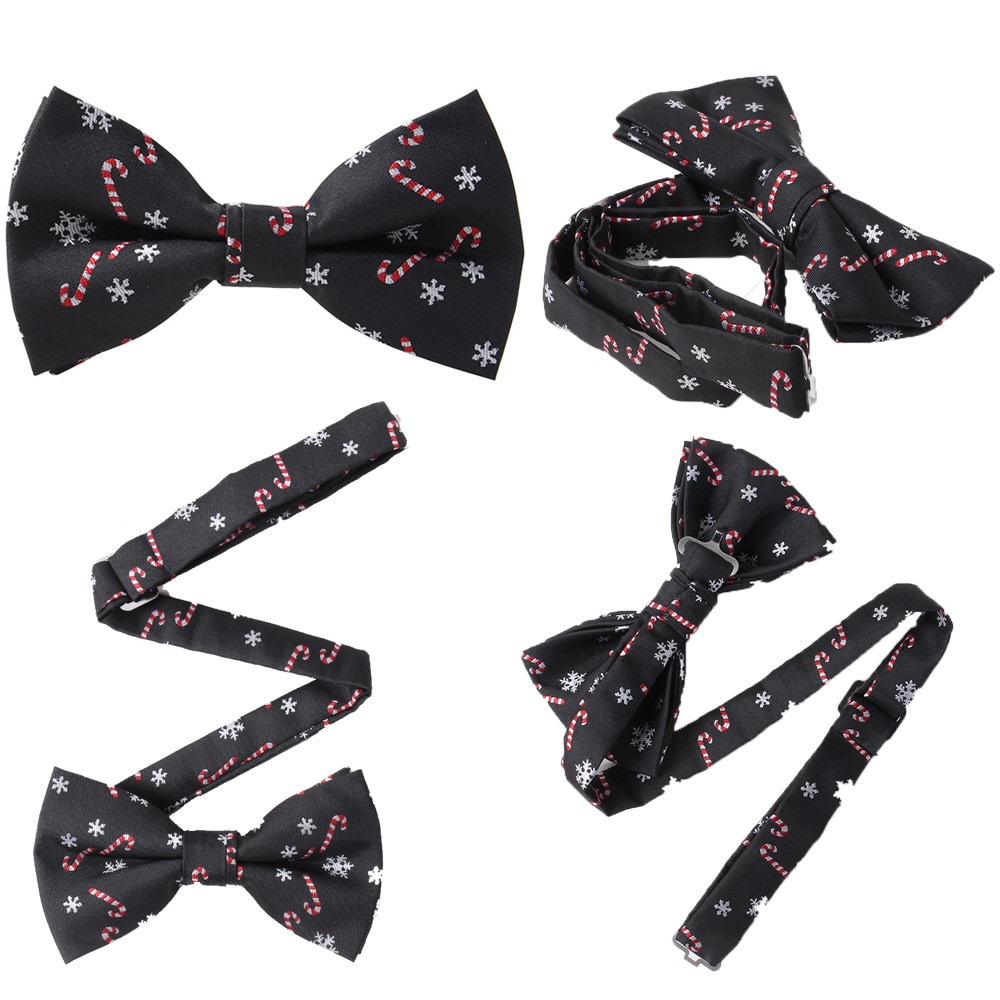 Černý vánoční motýlek Lízátka a sněhové vločky 