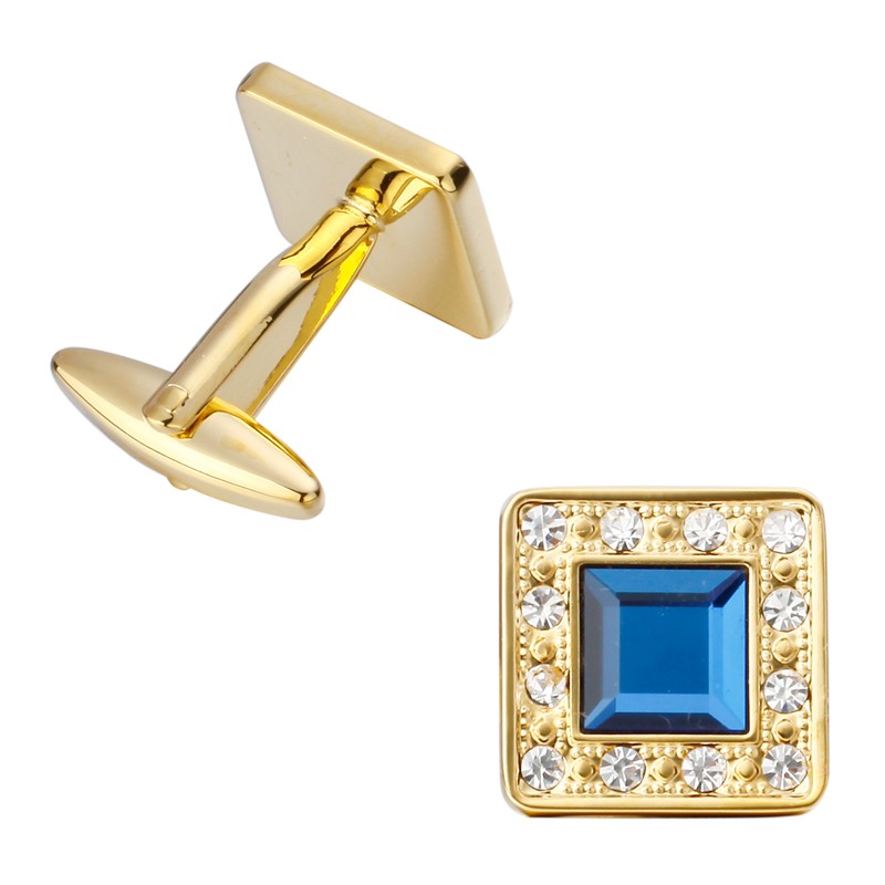 Manžetové knoflíčky Gold krystal Square