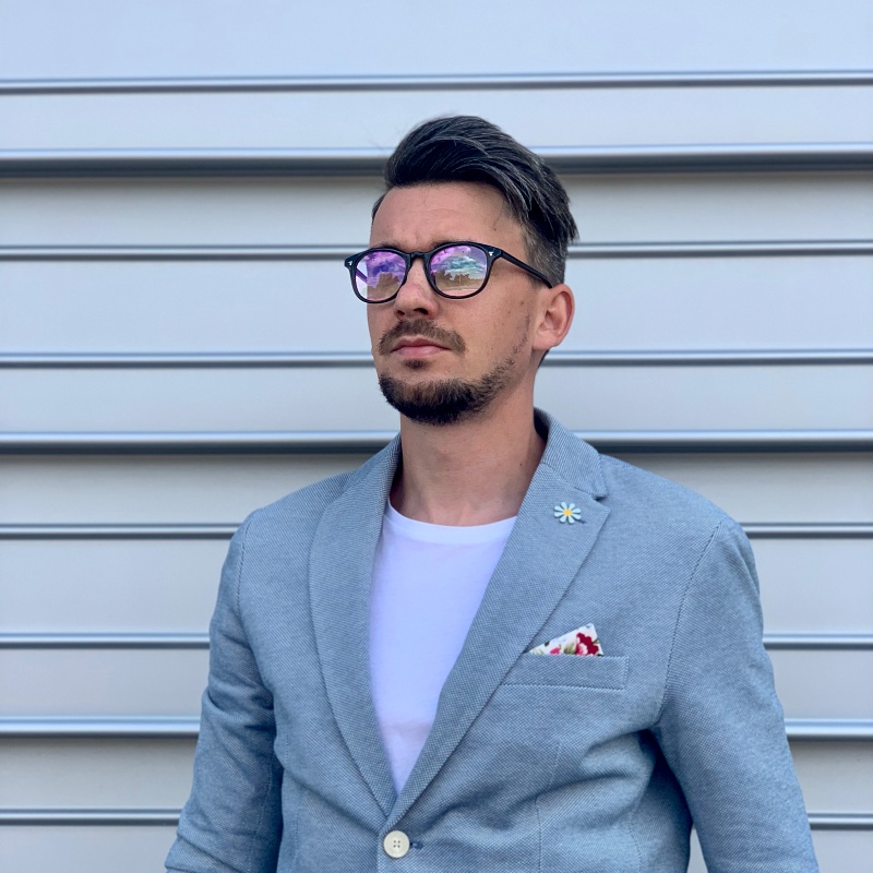 Lesklé černé čiré brýle Retro round 