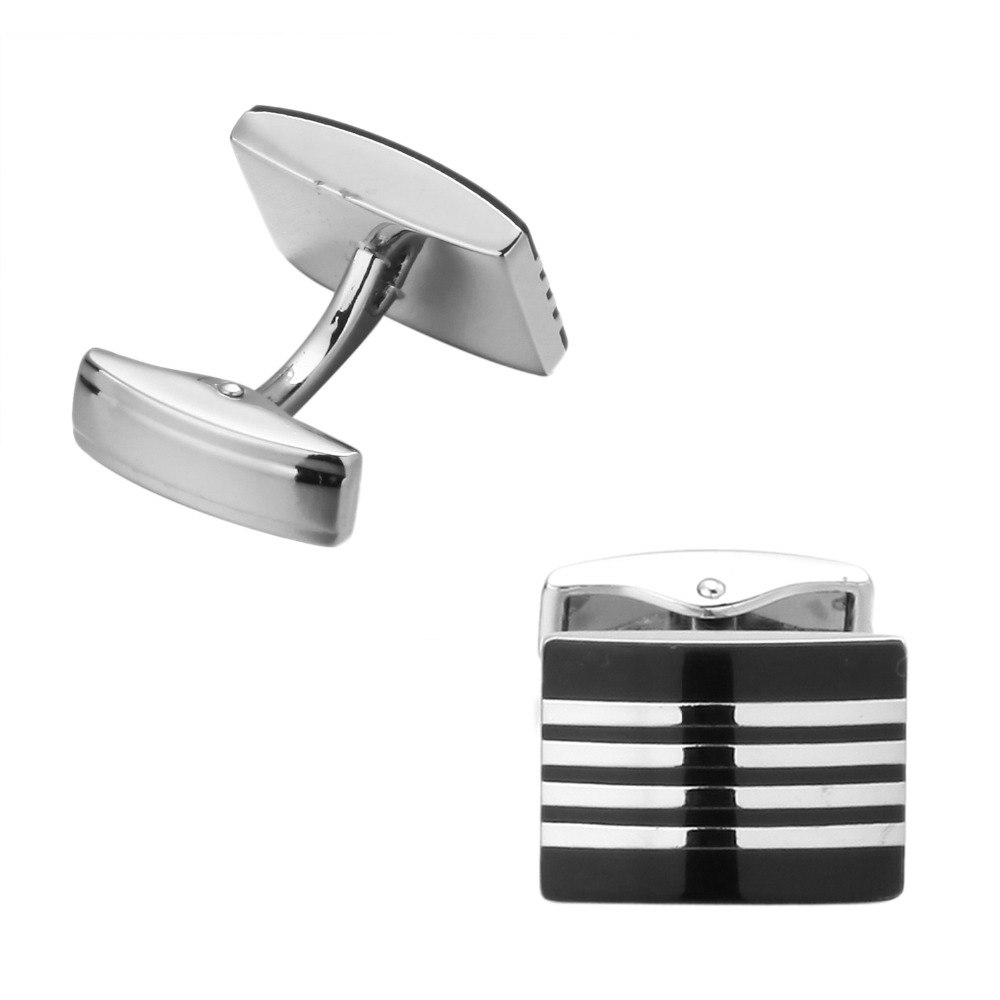 Manžetové knoflíčky Black 4 stripes 