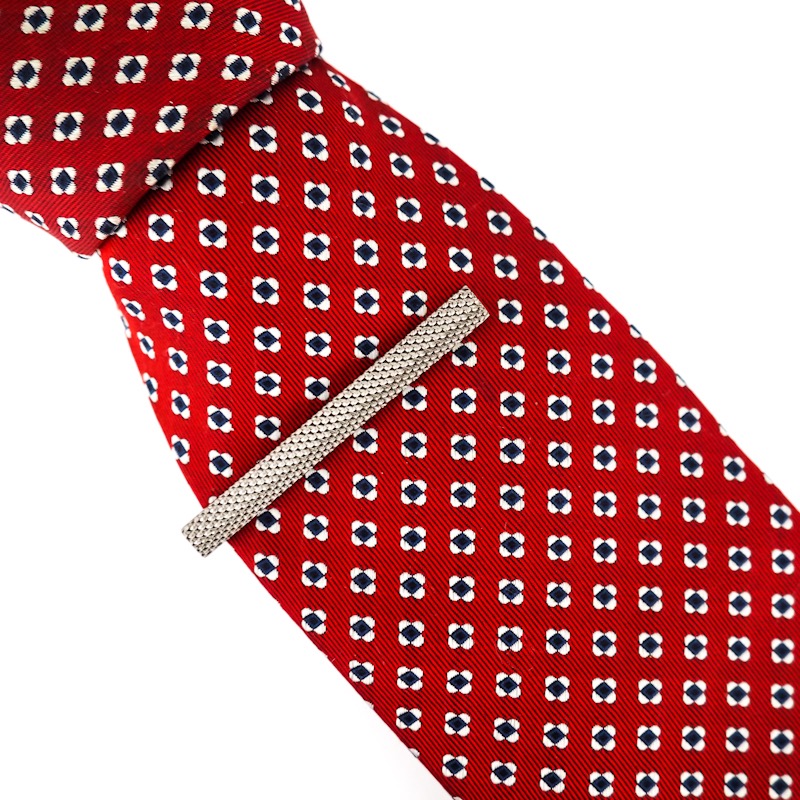 Šedý set - spona na kravatu Geometric a manžetové knoflíčky Uzel 