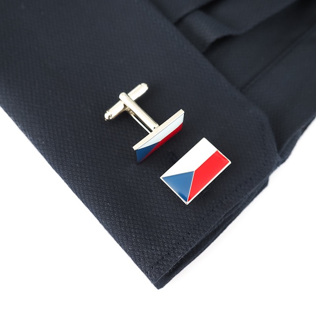 Stříbrný set - spona na kravatu a manžetové knoflíčky Česká republika 