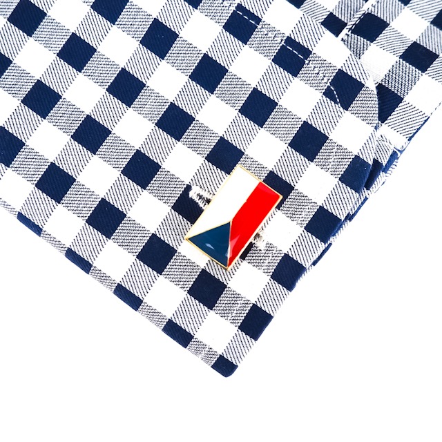 Zlatý set - brož + spona na kravatu a manžetové knoflíčky Česká republika 