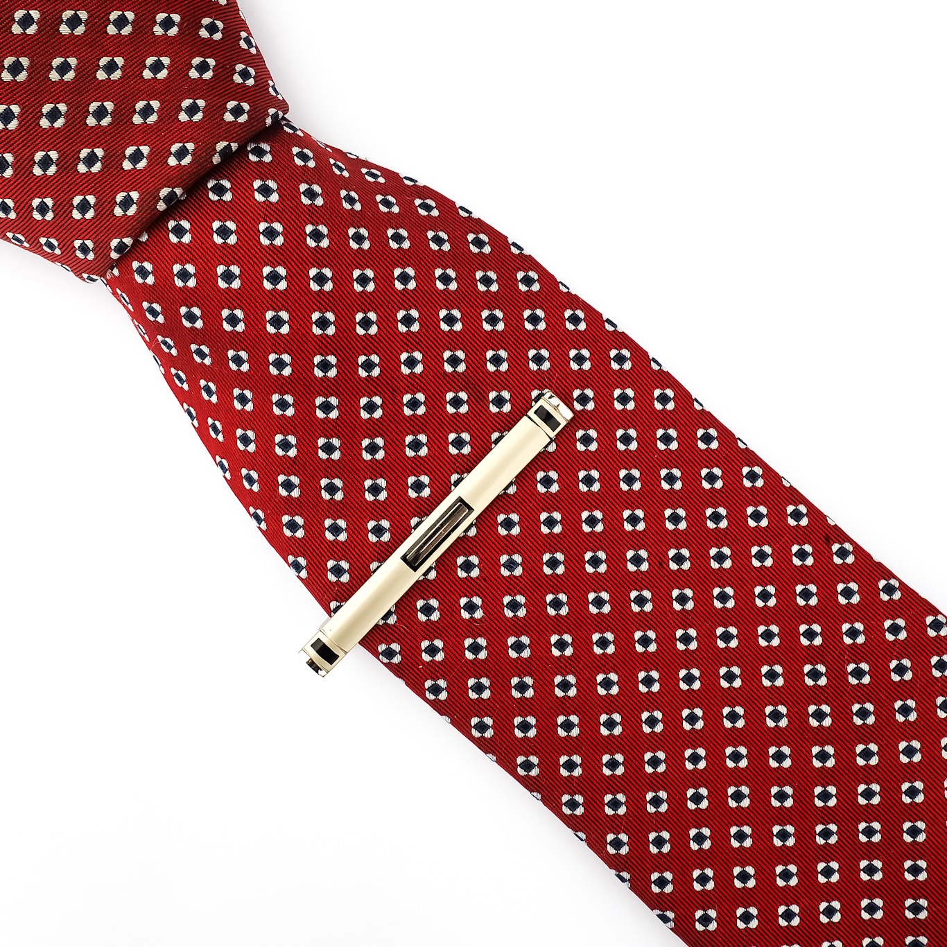 Černo - stříbrná spona na kravatu Black Window 