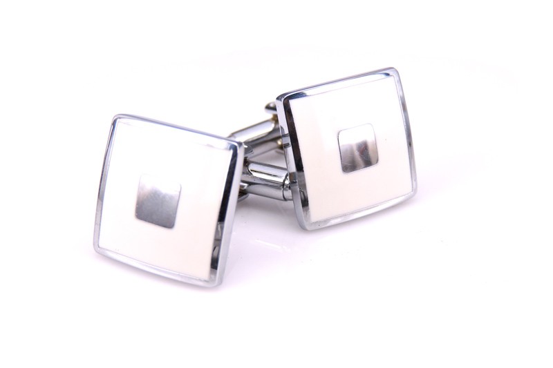 Manžetové knoflíčky Fashion Terč - bílý 