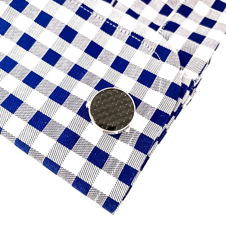 Manžetové knoflíčky Carbon round 