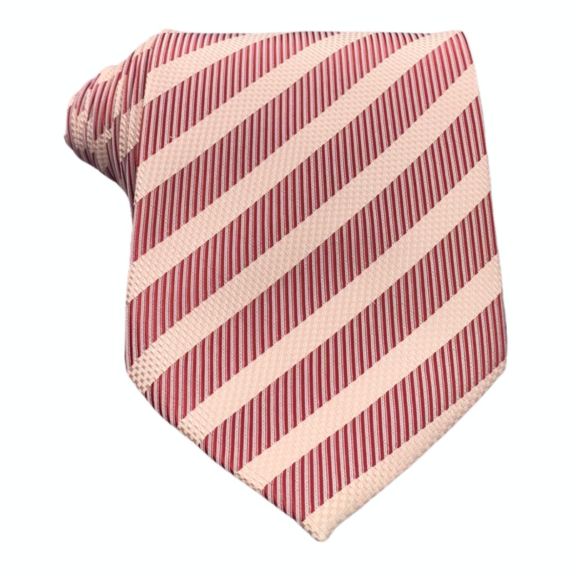 Růžovo - rudá kravata Pruhy 