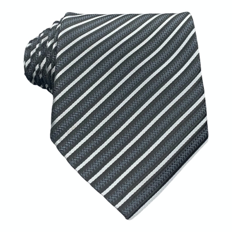 Černo - stříbrná kravata Pruhy I. 