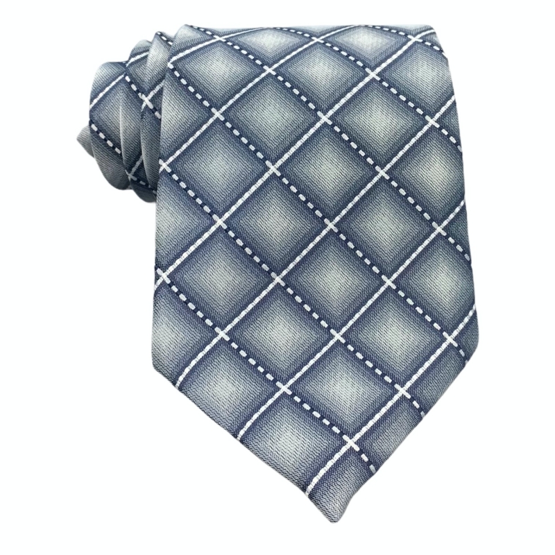 Šedá kravata Mřížka 