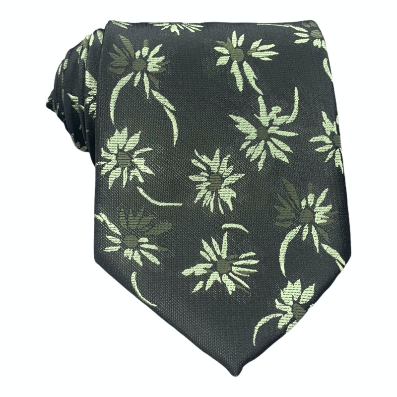 Černá kravata Květiny