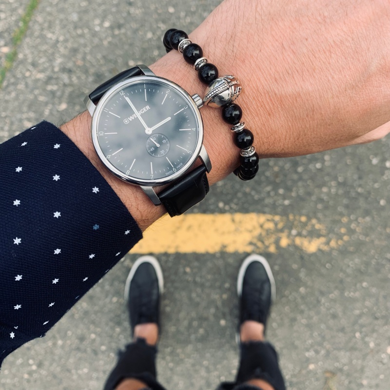 Černo - stříbrný náramek Sparta bojovník 