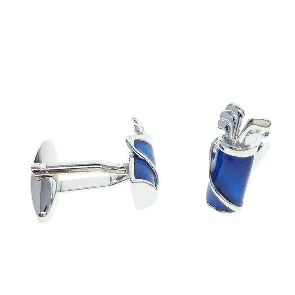 Manžetové knoflíčky Golfový bag modrý 