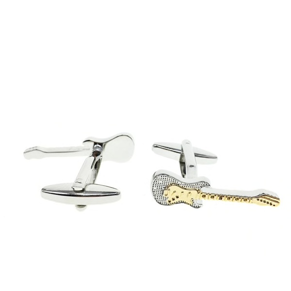 Manžetové knoflíčky Elektrická kytara zlatá 