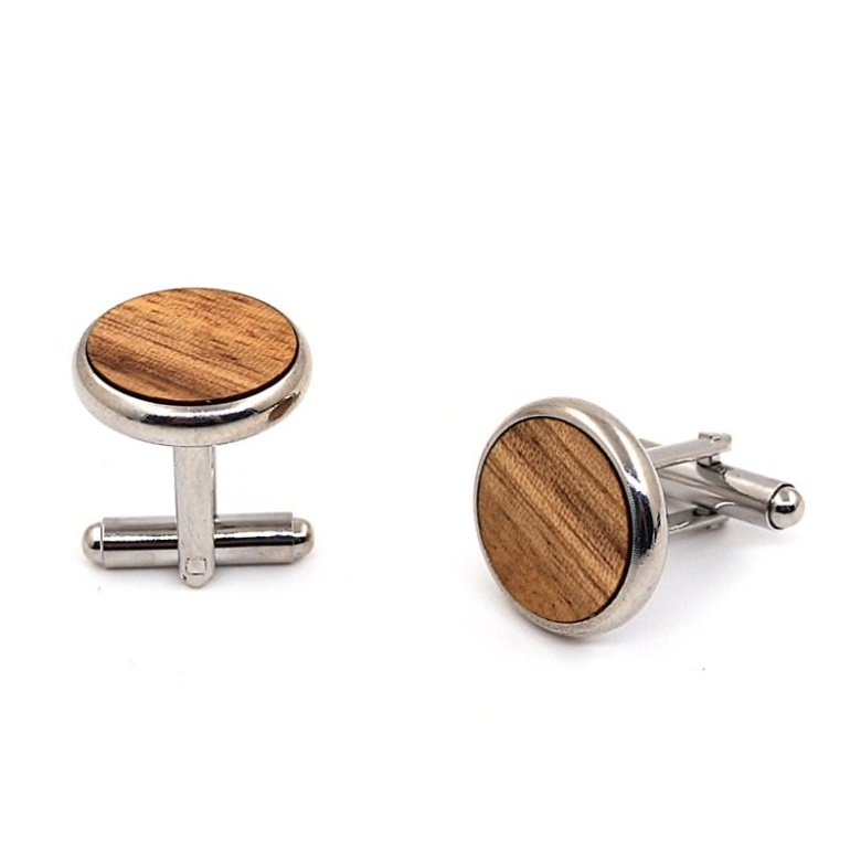Manžetové knoflíčky Wood Zebrano round 