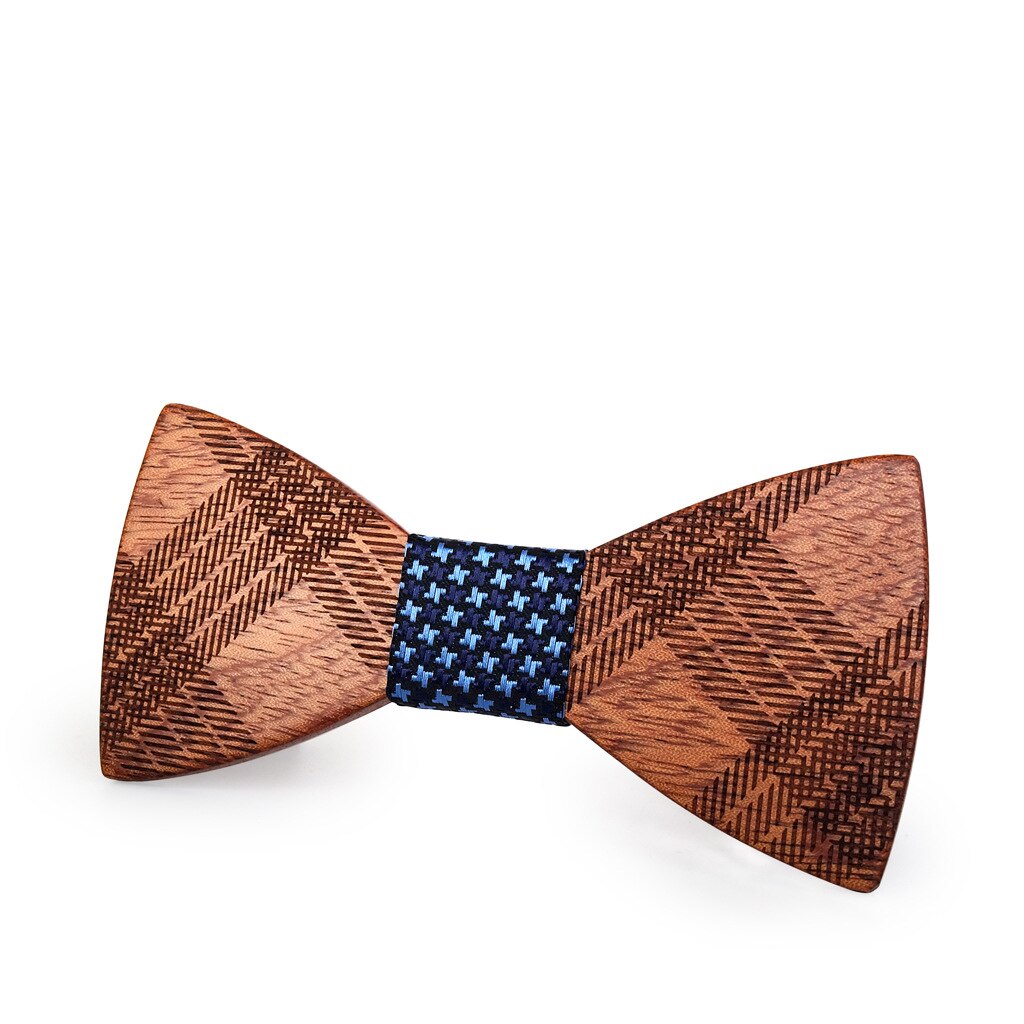 Dřevěný pánský motýlek Check - x