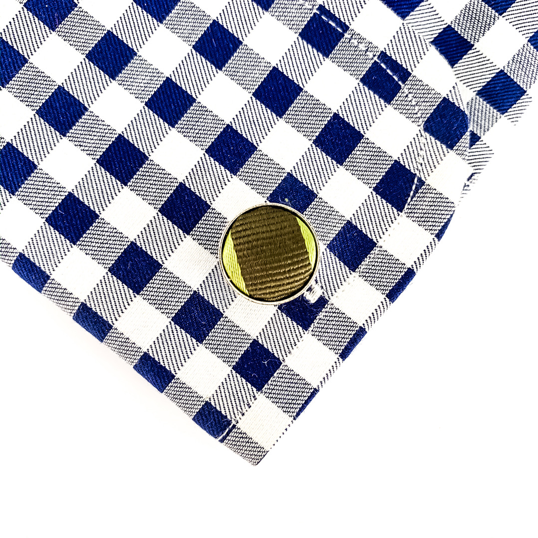 Zeleno - zelený set kravata, kapesník a manžetové knoflíčky Stripe 