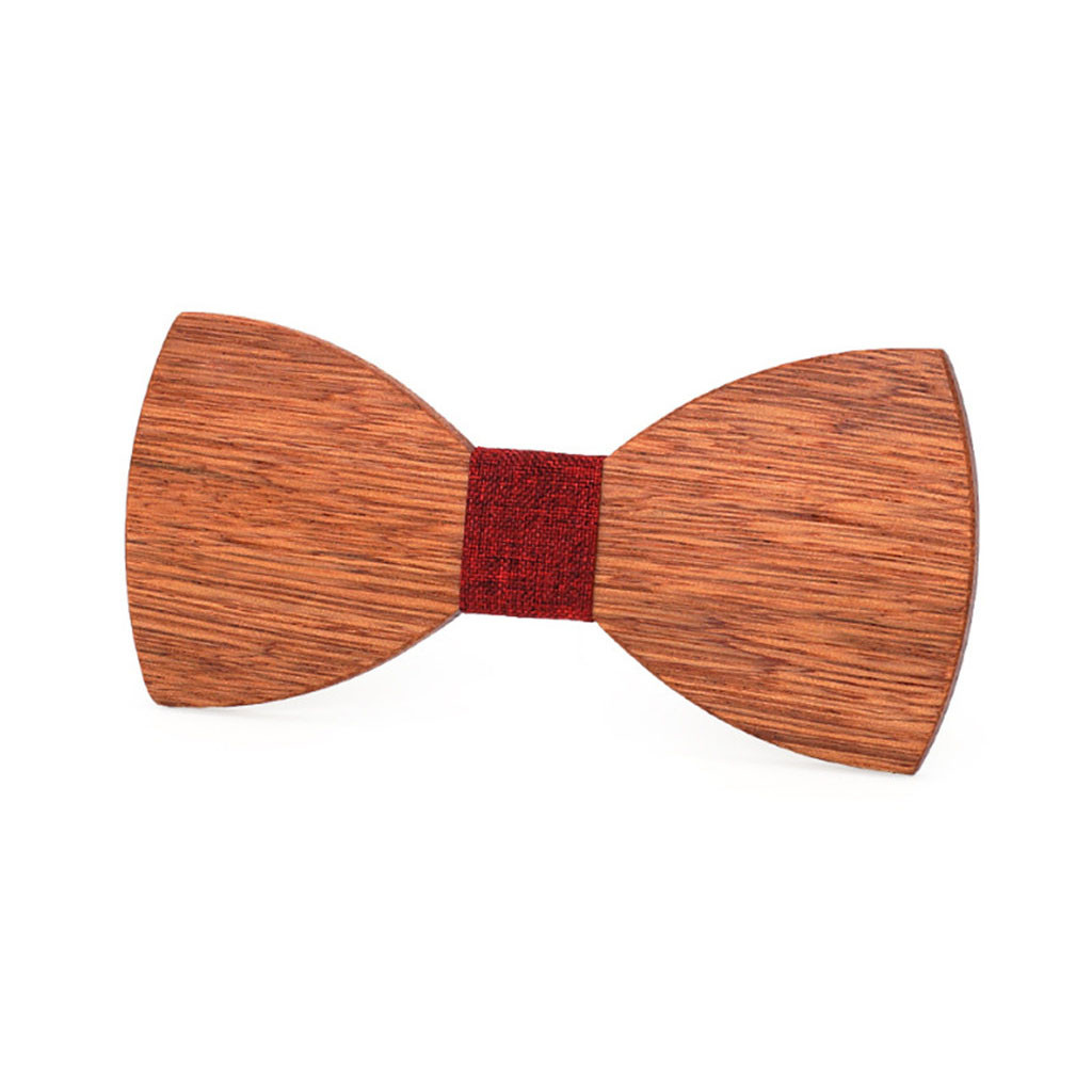 Dřevěný pánský motýlek Classic stripes - červeňák 