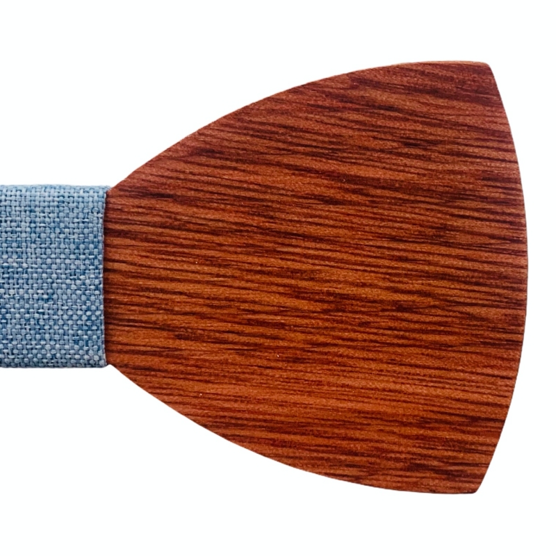 Dřevěný pánský motýlek Classic stripes - modrák